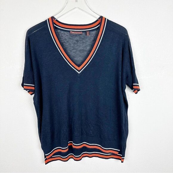 525 America Knit V-Neck Blouse Top XS Linen Fall - Picture 1 of 7